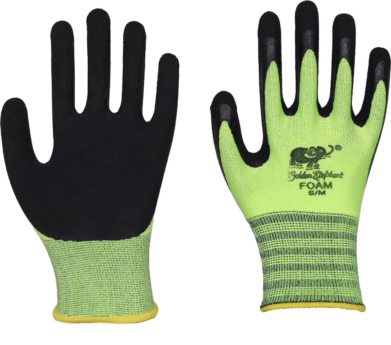 Golden Elephant Industrial Foam-Coated Safety Gloves, Breathable Work Gloves with Superior Grip, Abrasion Resistant Protective Gloves for Construction, Warehouse, Mechanics, Assembly, Gardening and General Industrial Use