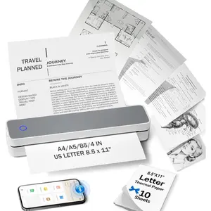 Inkless Portable Printer for Travel,  Thermal Printer Support 8.5 x 11  Letter A4 B5,  Mobile Printers for Laptop, , Android for , , Office, School, MT610 Grey