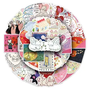 100 pcs two sets of repetitive cartoon fairy tale creative trend graffiti stickers diy scooter guitar water cup photo album decorative stickers Scrapbooking