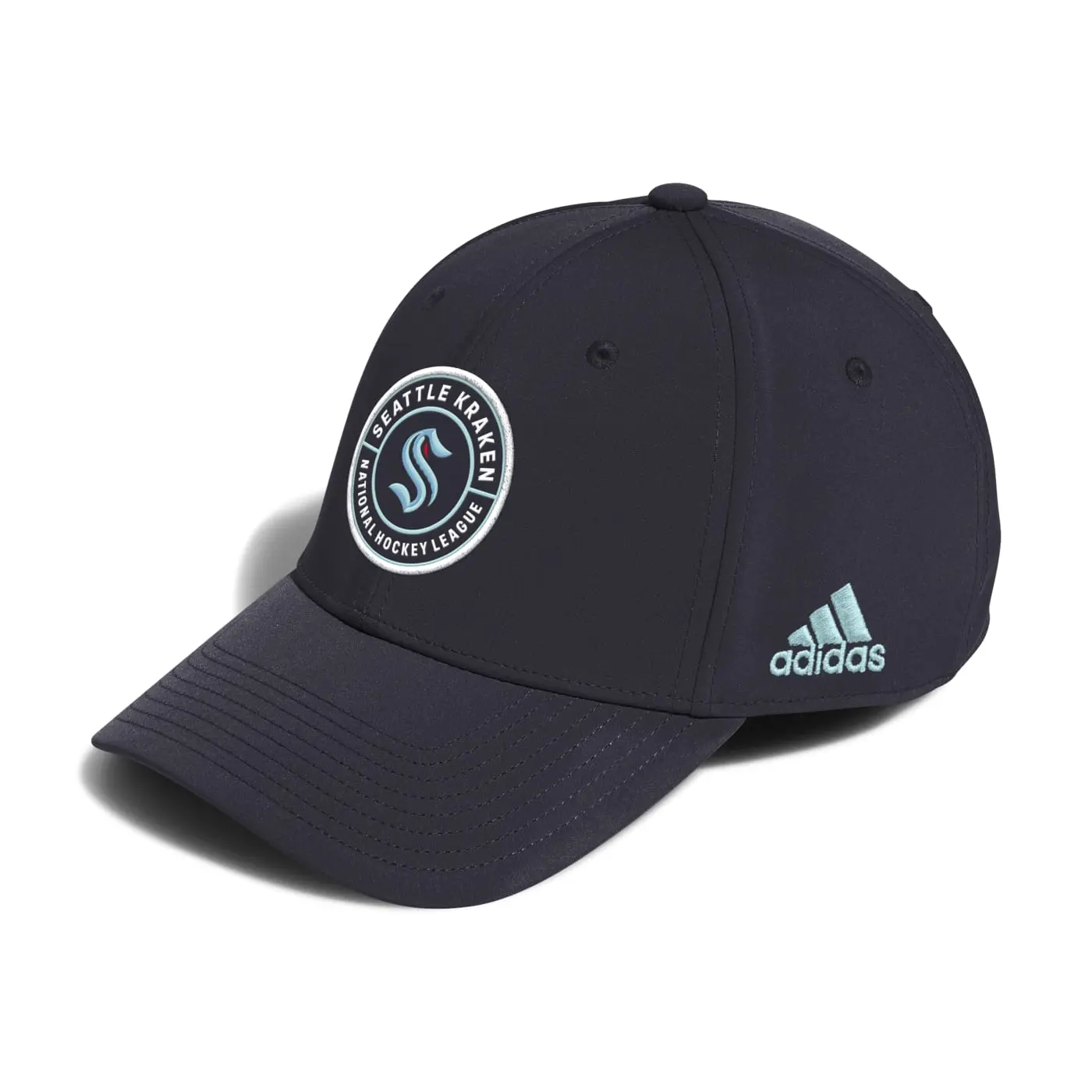 Seattle Kraken Adidas Circle Poly Structured Flex Hat