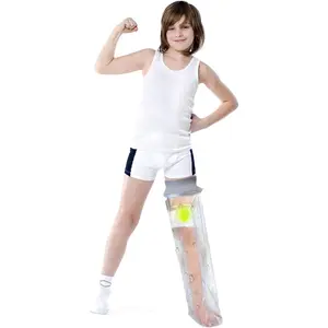 Waterproof Full Leg Cast Cover for Shower Kids -Available in 3 Sizes | Leg Cast Shower Protector, Watertight Seal Cast Cover Leg for Knee Foot Ankle, No Mark on Skin Reusable(Recommended Age:6-8)