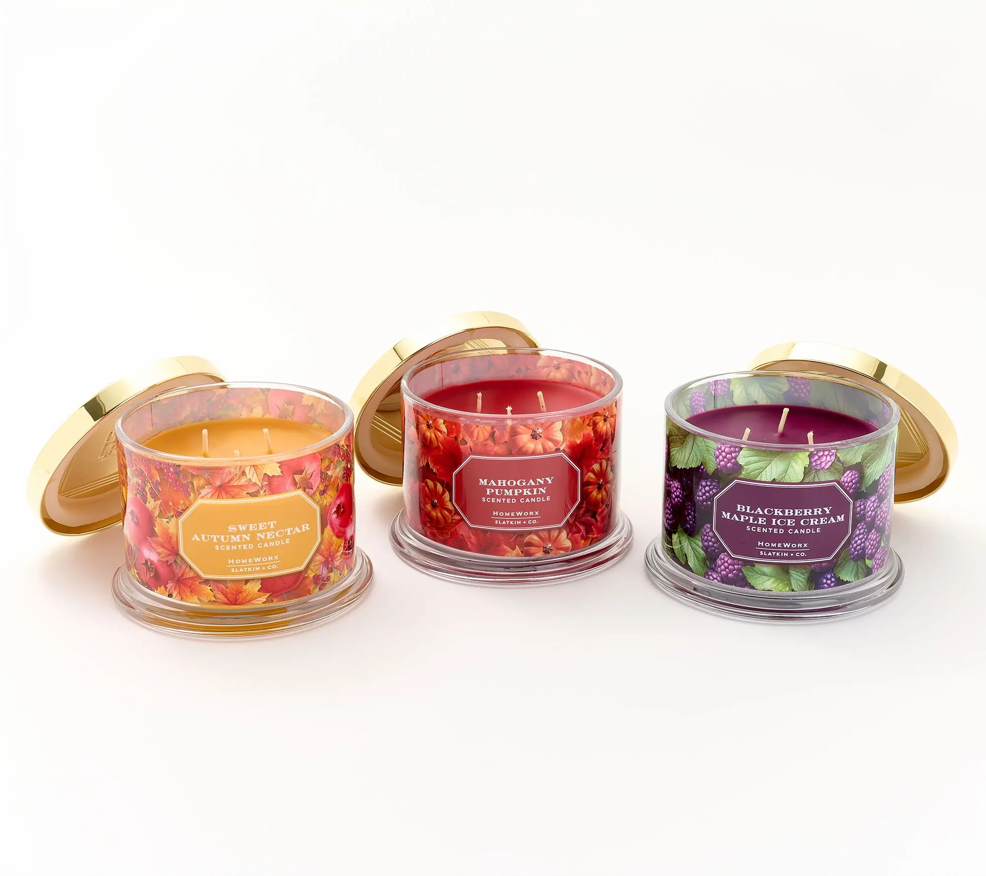 HomeWorx by Slatkin + Co. S/3 14-oz. Orchard Treats Candles HomeWorx by Slatkin + Co. S/3 14-oz. Orchard Treats Candles