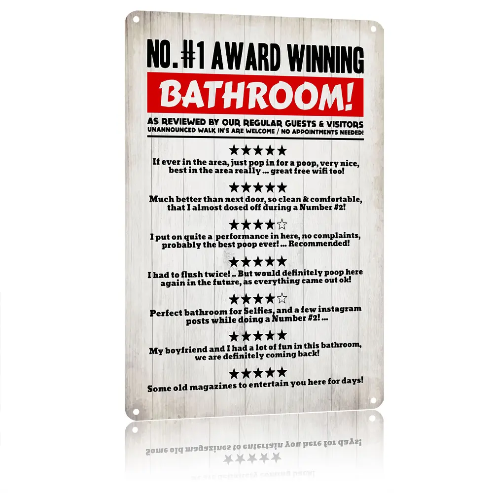 8x12in No.1 Award-Winning Funny Vintage Metal Sign - Durable Waterproof Aluminum Decorative Plaque, Fast Hang Setup, 1 Set of Installation Accessories, Home Decor Products, Holiday Gift, Ideal for Bathroom, Signage