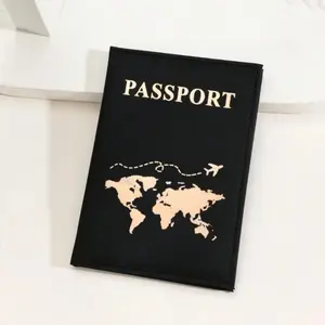 Creative Letter Pattern PU Leather Passport Holder, Unisex Travel Case, Passport Wallet, Travel Document Holder, Perfect Gift for Christmas, Halloween, Birthday, Valentine's Day