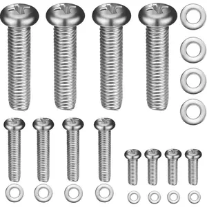 Universal TV Mounting Hardware Kit M4 M6 M8 Stainless Steel Screws Washers for VESA Wall Mount TV and  Bracket Fixing 24 count