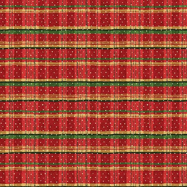 Fabric Benartex Red Holiday Plaid 12 Days of Christmas by the Quarter Yard 17273-10