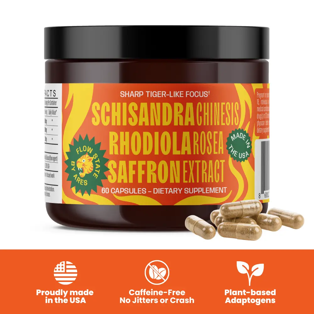 Flow State Focus Supplement - Brain Food Natural Supplement For Concentration, Focus & Mood Support - Caffeine-Free, No Jitters