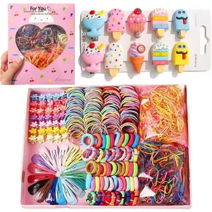 790 PCS Girls Hair Accessories Kit - Toddler Snap Clips, Colorful Ties & Loops for Baby, Kids, Teens