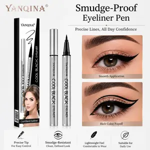 Long-Lasting Smudge-Proof Liquid Eyeliner Pen, Jet Black Matte, Fine Tip, Easy Application Eyeliner for Everyday Makeup