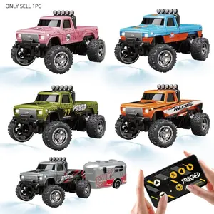 1:64 Mini RC Off-Road Car, Alloy Material, 2.4g, Adjustable Speed, Cool Lights, Buffer Suspension, Suitable for 6+, Christmas Gift, RC Model Car