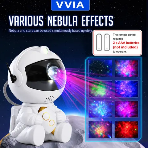 Astronaut Galaxy Projector with Nebula Effects Star Projector Galaxy Night Light for Kids Room Decor Various Nebula Effects Using with USB connection.Christmas, New Year