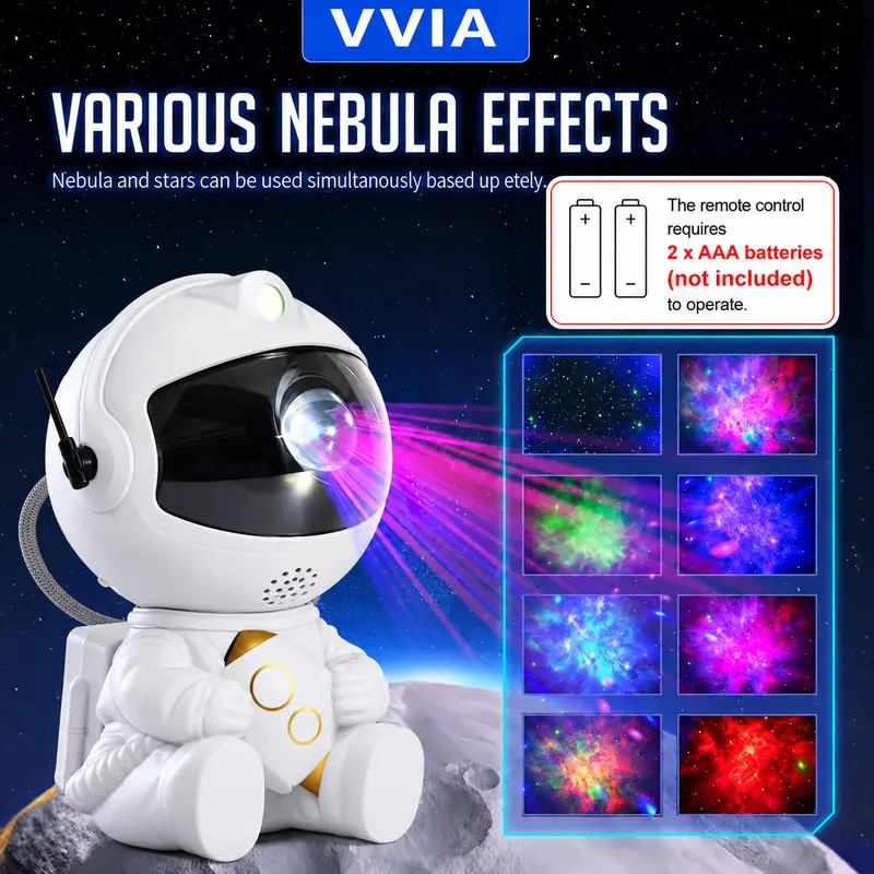 Astronaut Galaxy Projector with Nebula Effects Star Projector Galaxy Night Light for Kids Room Decor Various Nebula Effects Using with USB connection.Christmas, New Year