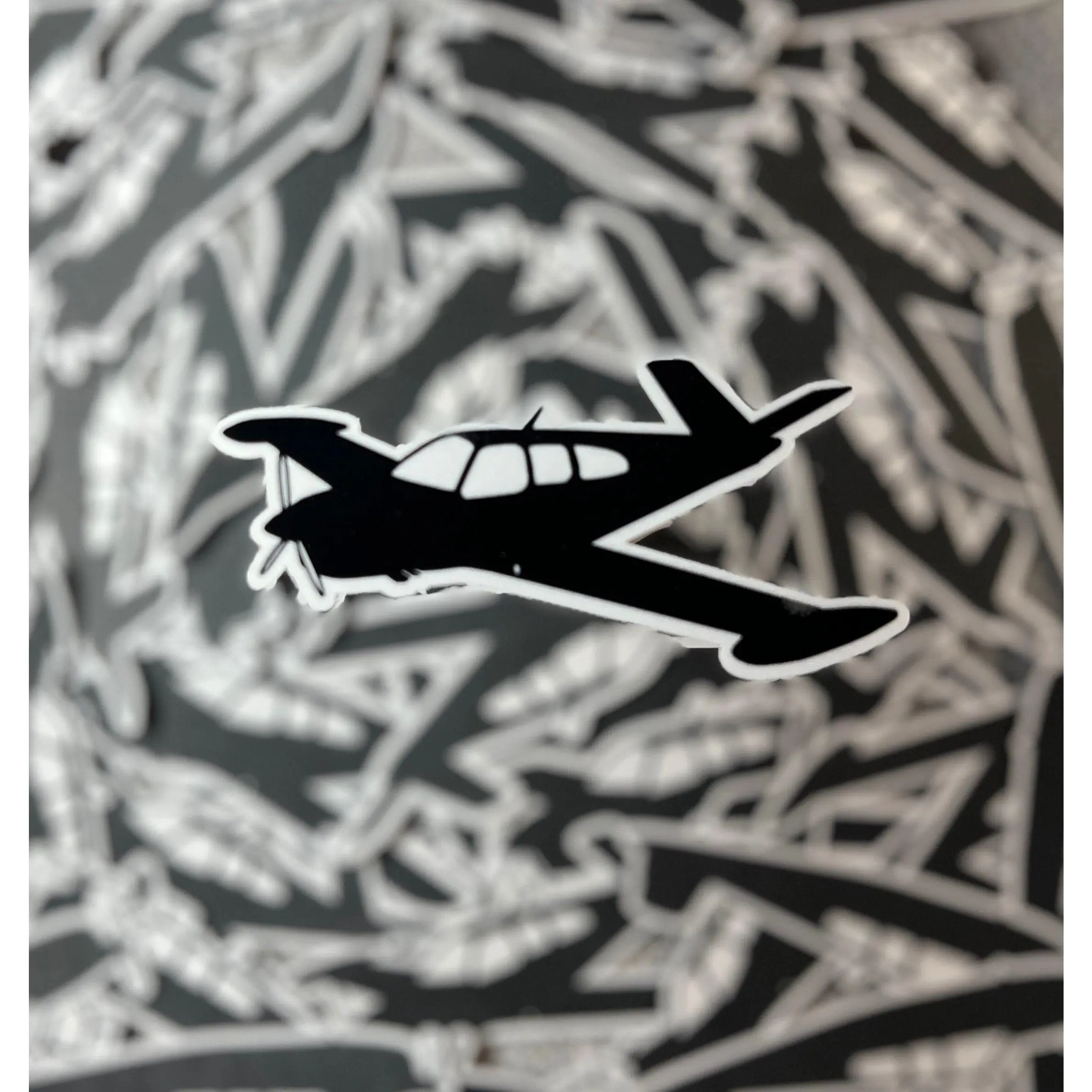 Beechcraft Bonanza 35 V-Tail Angled View With Tip Tanks Sticker