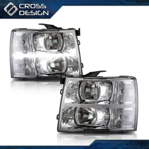 CROSSDESIGN 1 Pair LED DRL Headlights HeadLamp Fit For 07-14 Chevy Silverado 1500 2500 3500 CROSSDESIGN 1 Pair LED DRL Headlights HeadLamp Fit For 07-14 Chevy Silverado 1500 2500 3500