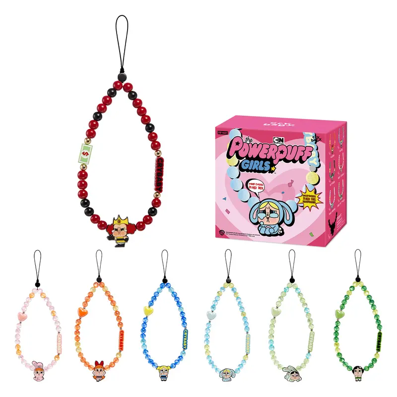 POP MART CRYBABY × Powerpuff Girls Series-Phone Charm Blind Box, Surprise Gift
