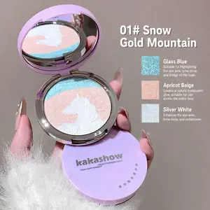 Tri-color Diamond Highlighter Palette One-press one-swipe — explosive shine on the face. Fine texture, no fallout, long-lasting, no smudging. Dewy glass skin effect brightening  Suitable for daily commutes + party and stage use Works on both face and body