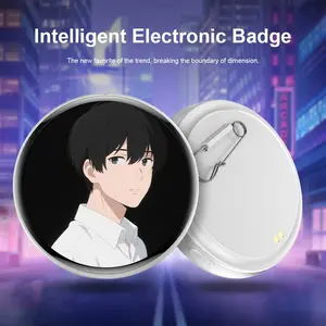 Electronic beep, mini screen projection, anime-themed accessories, 2D anime-style food beep electronic badges, authentic Bluetooth smart electronic photo album.