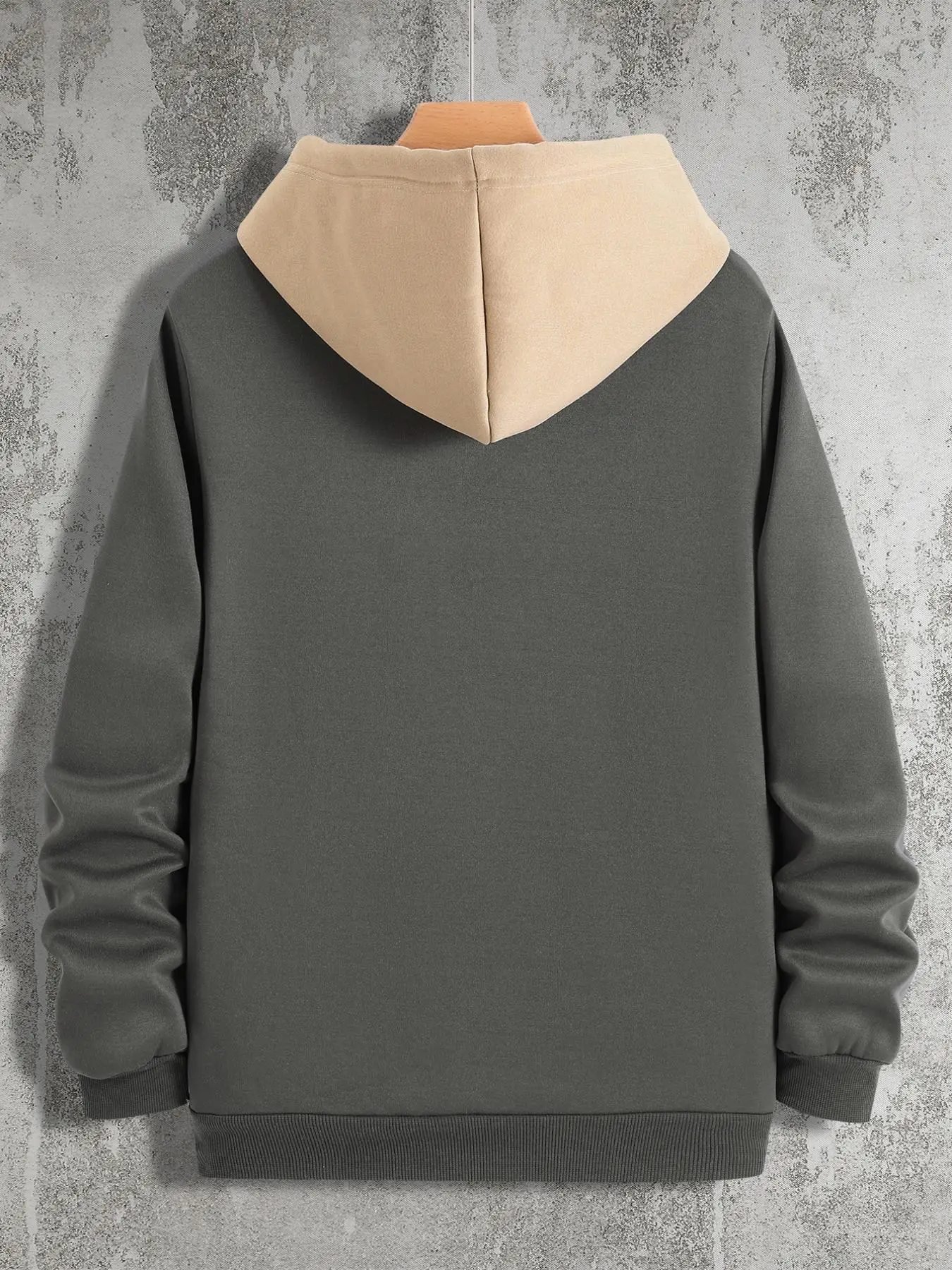 Unisex Men's Colorblock Letter Print Drawstring Essentials Hoodie, Casual Pocket Design Long Sleeve Top for Fall & Winter, Men's Clothes for Daily Wea