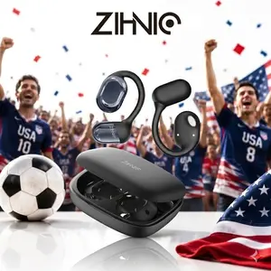 ZIHNIC S05 Open-Ear Headphone Bluetooth V5.4 IPX5 Waterproof Wireless Earphones for Gaming, Travel, and Sports with Built-in Mic - Black cool  head  phones
