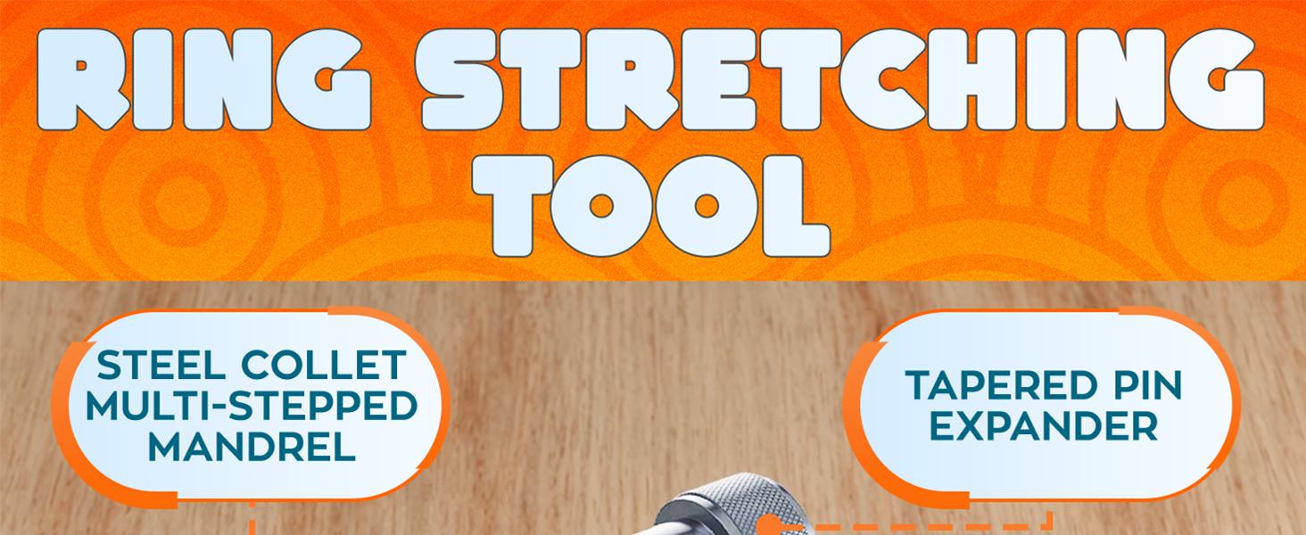 Stainless Steel Ring Stretcher Kit with Rubber Mallet - Professional Ring Resizing Tool 6-10 for Jewelers Jewelry Repair & DIY Enthusiasts