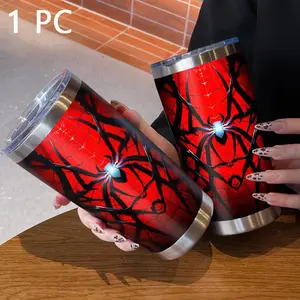 20oz Stainless Steel Travel Mug with Lid, Insulated Travel Drinkware, Bold Spiders Pattern, Coffee Cup, Perfect Birthday and Holiday Gift for Men and Women