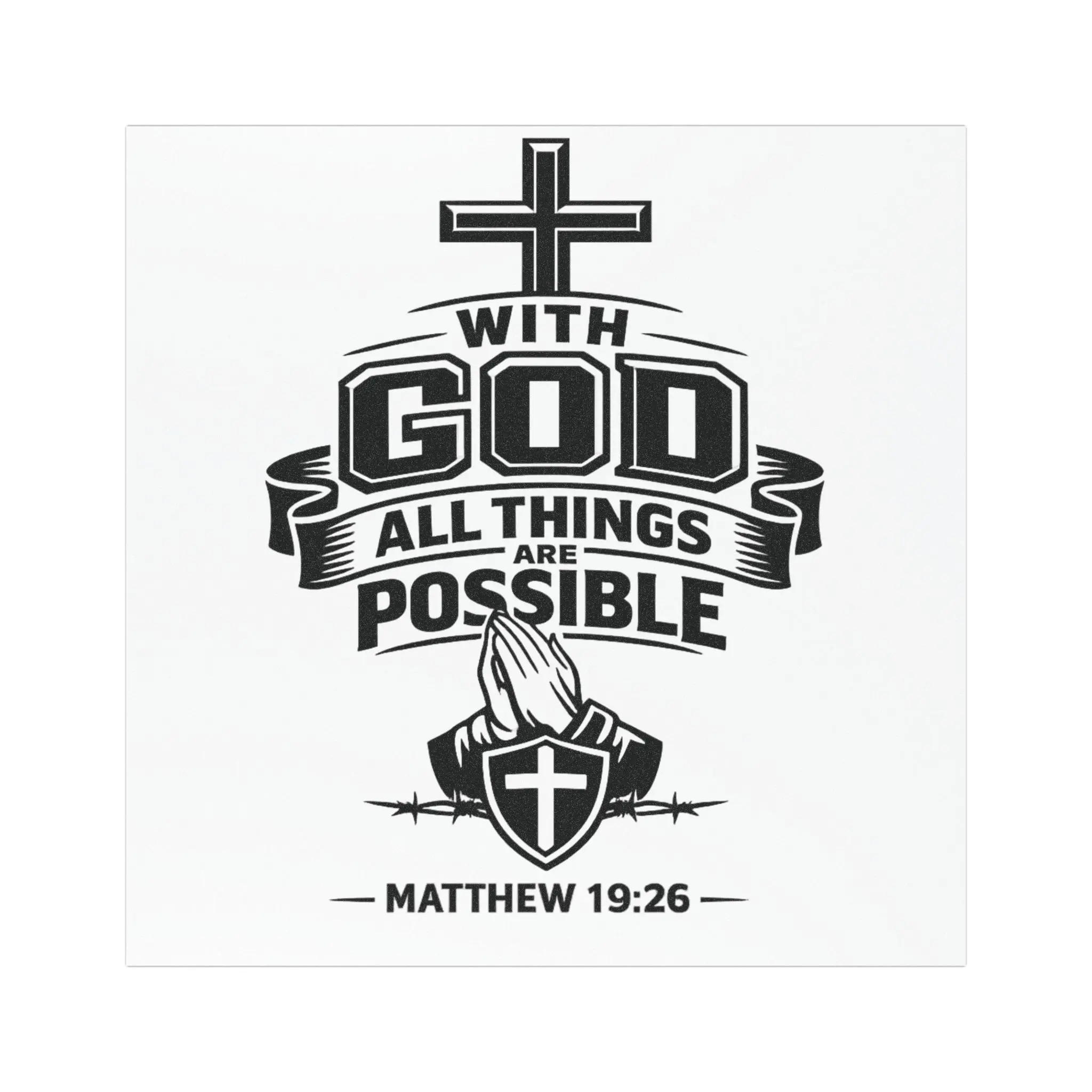 Religious Car Magnet — "With God All Things Are Possible" (Matthew 19:26)