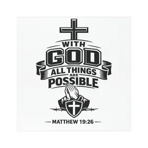 Religious Car Magnet — "With God All Things Are Possible" (Matthew 19:26)