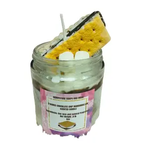 S’MORES Chocolate Chip Marshmallows Scented Candle - 8oz - Freshener, Decor household candle multicoloured