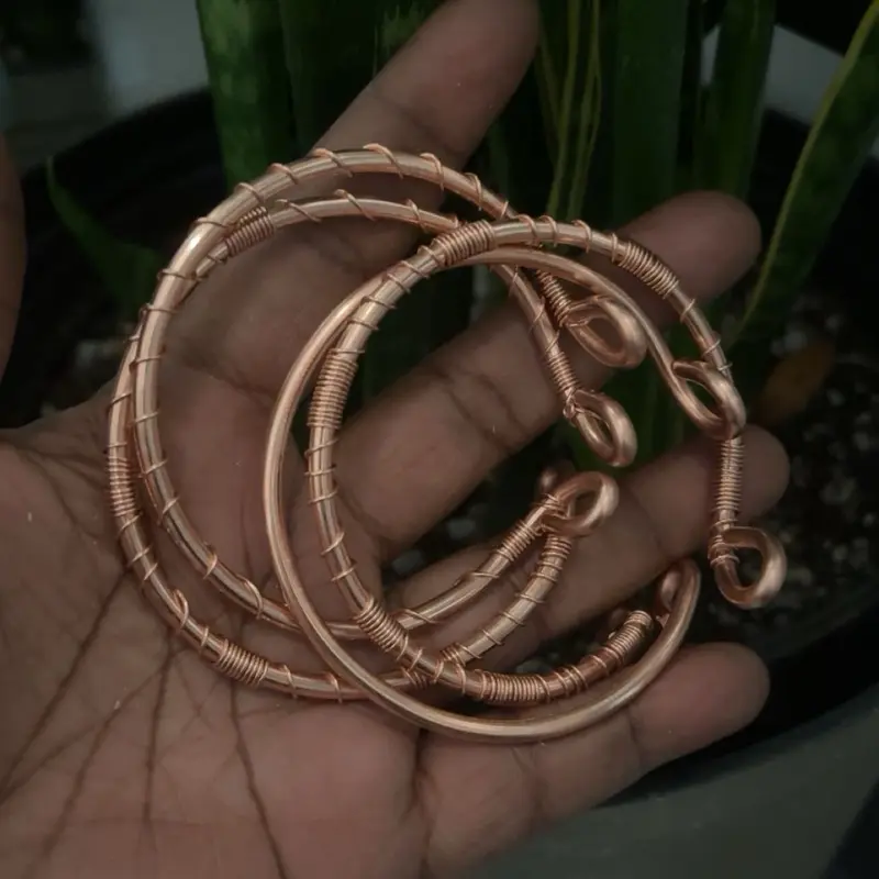 Copper wrapped pure 8gage pure Copper anklets and bracelets
