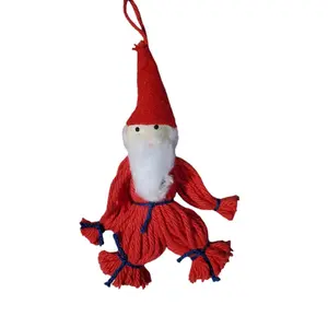 Handmade Norwegian Folk Art Yarn Doll Nisse, Tomten, or Elf, 5 inches Long