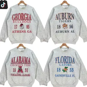 [Sale off 50%] Custom Team College Vintage College Football Ash Grey Color Sweatshirt, Classic Sport Sweatshirt, Gifts For Football Fan Sport men's  sweatshirts vintage  clothing Custom Team Cotton GIft SGU