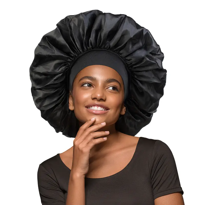 Super Jumbo Silky Luminous Silk Bonnet - Moisture Lock Hair Protection Hat for Keeping Hairstyles Neat, Keeps Hairstyles Neat
