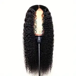 26 Inch Long Black Wavy Synthetic Wig for Women 13x4 HD Lace Front Pre Plucked Natural Hairline Glueless Heat Resistant Daily Party Synthetic Wig outdoorfun