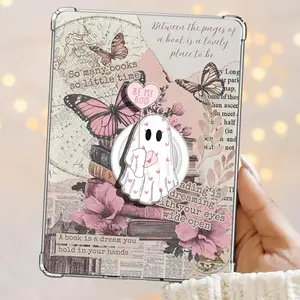 Be My Boo Magnetic Kindle Grip Coquette Valentine's Day Ghost Pink Heart Love Letter Magnetic Kindle Grip Book Lover Cute Bookish Kindle Accessories Phone Holder PopSocket Phone Grip Magnetic Pop Socket Phone Grip