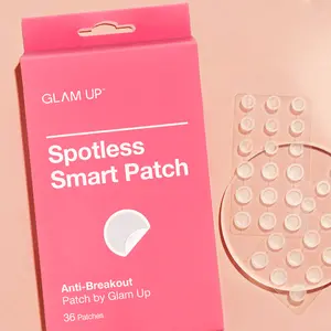 GLAM UP Hydrocolloid Blemish Pimple Zit Patches - Invisible Ultra Thin Spot Cover Stickers for Face and Skin, Strong Water-proof and Adhesive Overnight, Vegan-friendly (36 Count / 2 Sizes)