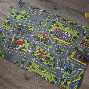 City Carpet Nostalgia Rug, Kid's Play Car Mat, 90s 2000s Nostalgia Gift, Toy Car Rug, Children's Car Rug, City Road Rug, 90s City Carpet
