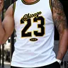 Men's Lightweight Embroidered Basketball Jersey, Regular-Fit Casual Sleeveless Round Neck Basketball Vest, Chicago #23 Sportswear, Men's Summer Clothes for Training Competition, Sports Gym Workout Tops, Sportswear Clothing
