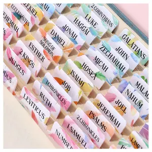 Bible Tabs For Women, 66 Large Print Laminated Bibles Chapters Index Tabs and 39 Blank Dividers Sticky Labels, Cute Beauty Feather Bible Study Supplies, Journaling Accessories, Christian Gifts for Men