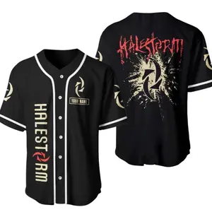 Personalized Halestorm Baseball Jersey Custom Name Number Rock Band Shirt Hard Rock Fan Gift Concert Outfit Music Lover Apparel