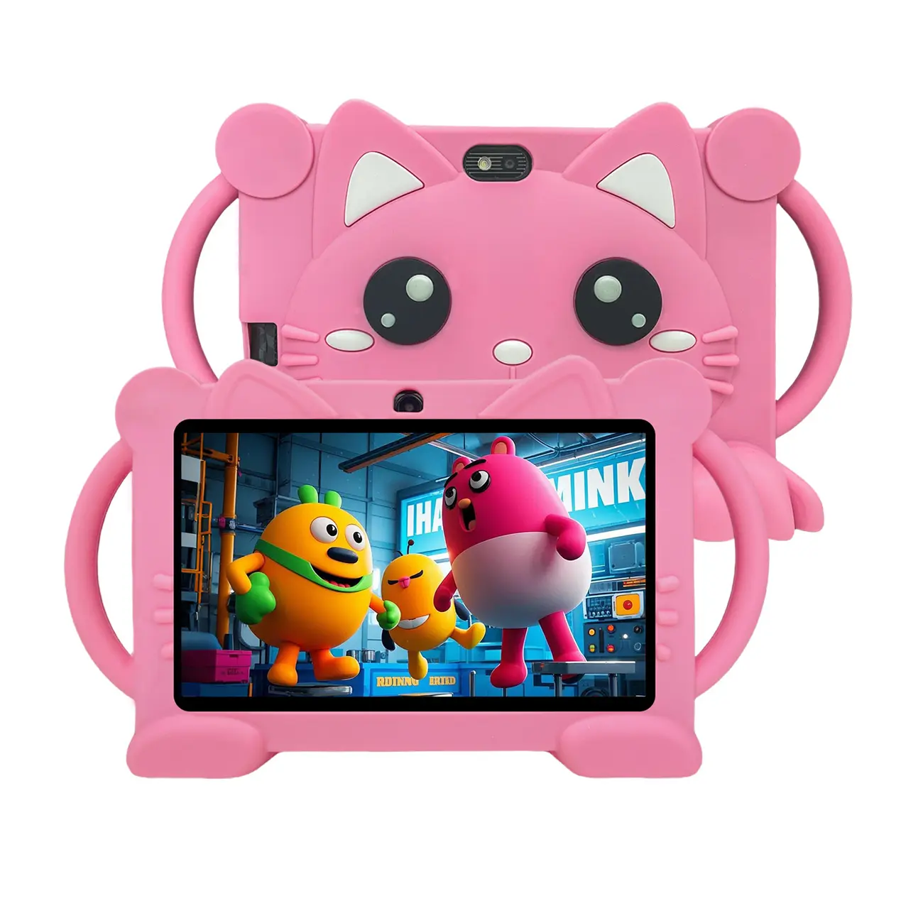 Adorable Cartoon Cat 7 inch Kids Tablet with Shockproof Case- Android Learning Wireless Tablet with Parental Controls | Perfect Birthday Gift for Children