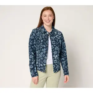 Quacker Factory Floralicious Snap Front Jacket