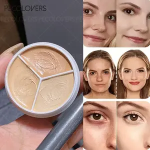 Waterproof 3-in-1 Concealer Palette, Natural Finish Coverage, Long-Lasting Hydrating, Moisturizing Face Concealer, Cover Spots, Grooves, Dark Circles