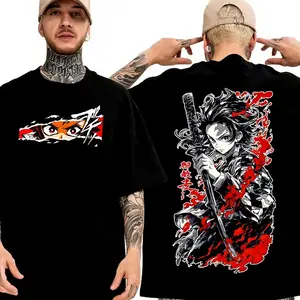 Demon Slayer Kamado Tanjiro Tee Anime Color Unisex Top Cotton Breathable Tshirt for Fans