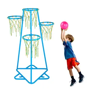 VEVOR Kids Basketball Hoop, 4-Hoop Child Basketball Hoops, Portable Basketball Stand with Adjustable Heights and 3 Balls, Indoor and Outdoor Basketball Toy Set for Children of All Ages, Boys & Girls