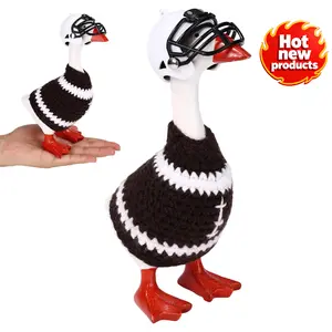 7 Inch Football Desk Goose Outfit Mini Porch Goose Accessories Knitted Clothes & Helmet Sport Costume for Magnetic Desktop Geese Key Holder Tabletop Statue