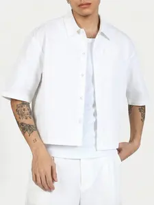 Men's Summer Casual Short Sleeve Plain Collared Office Shirt, Regular Fit Layered Look, Breathable Non-Stuffy, Ideal for Minimalist Style, Daily Commute, Dates, Light Business