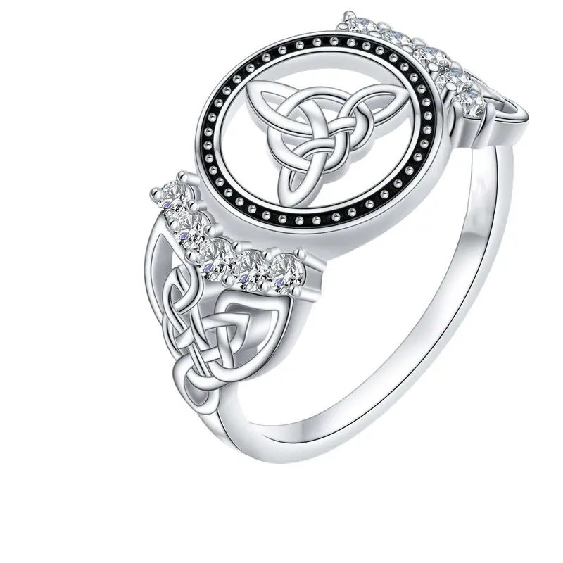 Unisex Witch Knot Artificial Zircon Index Finger Ring - Hollow Cubic Zirconia Design, Unique Look, Elegant Casual Daily Wear, Various Sizes Available in Different Sizes