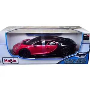 Maisto Bugatti Chiron Sport Red/Black 1:18 Scale Diecast Model Car with Stand, Unopened Box, Intricate Details, Suitable for All Ages, 2025