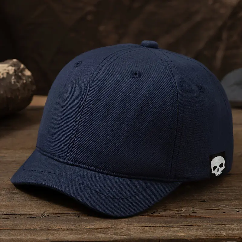 Men's Fashion Skull Baseball Hat, 100% Polyester Casual Outdoor Short Brim Hat, Ideal for Travel, Family Gatherings, City Walks, Truck Drivers