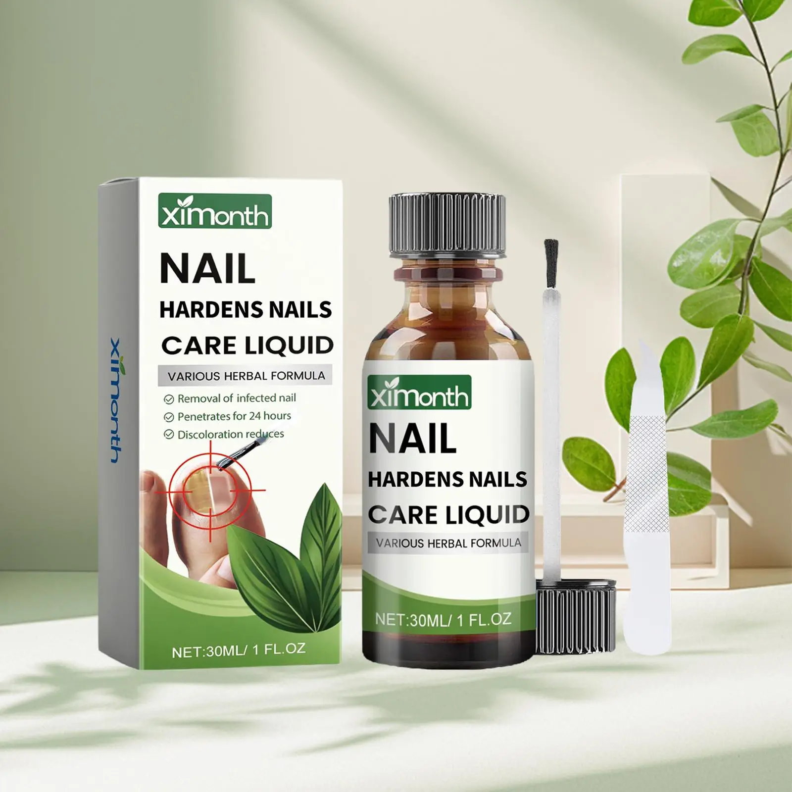 Nail Care Liquid Kit, 1 Set Nail Strengthening Care Liquid with Nail File, Nail Care Product for Women & Men, Foot Nail Care Product